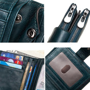 BP804 RFID Anti-Theft Wallet Multi-Function Buckle Zipper Retro Leisure Coin Purse(Black) Eurekaonline