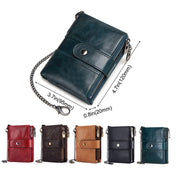 BP804 RFID Anti-Theft Wallet Multi-Function Buckle Zipper Retro Leisure Coin Purse(Black) Eurekaonline