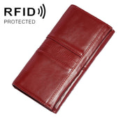 BP806 RFID Anti-Theft Brush Lady Wallet Multi-Card Clutch Bag(Red) Eurekaonline