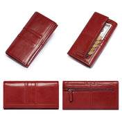 BP806 RFID Anti-Theft Brush Lady Wallet Multi-Card Clutch Bag(Red) Eurekaonline