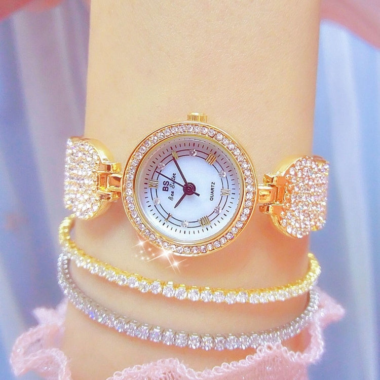 BS Bee Sister  FA1606 Diamond Inlaid Ladies Watch Jewelry Chain Watch(Gold) Eurekaonline