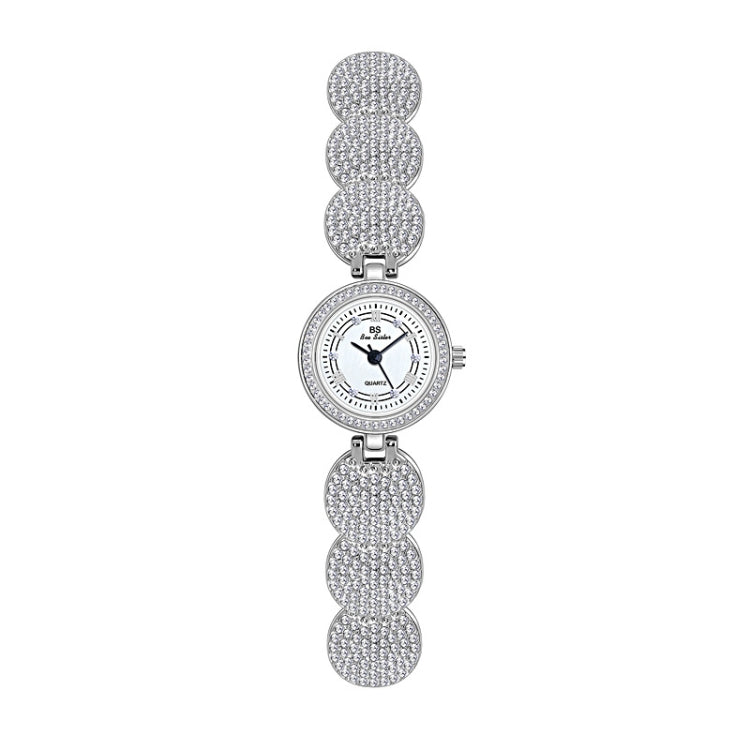 BS Bee Sister  FA1606 Diamond Inlaid Ladies Watch Jewelry Chain Watch(Silver) Eurekaonline