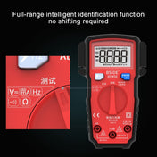 BSIDE ADMS6 High-precision Fully Automatic Small Digital Intelligent Multimeter with HD Digital Display & Shockproof Cover, Support Function Range Switch & Double-sided Pen Holder (Red) Eurekaonline