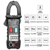 BSIDE  Bluetooth 5.0 6000 Words High Precision Smart AC Clamp Meter, Specification: ZT-5BQ+C3140 Clip Eurekaonline