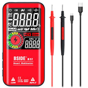 BSIDE Digital Multimeter 9999 Counts LCD Color Display DC AC Voltage Capacitance Diode Meter, Specification: S11 Recharge Version (Red) Eurekaonline