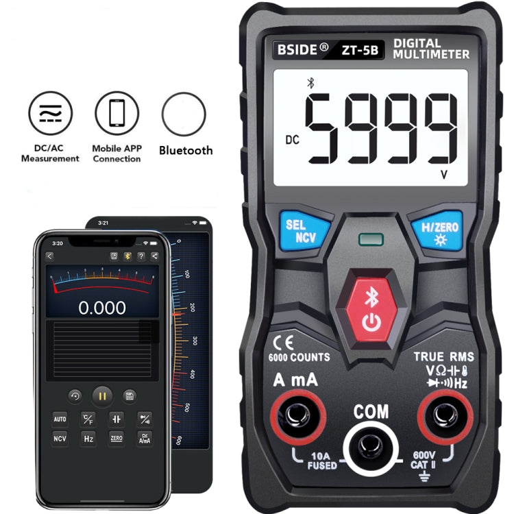 BSIDE ZT-5B Smart Bluetooth 6000 Words Automatic Range Digital Multimeter Eurekaonline