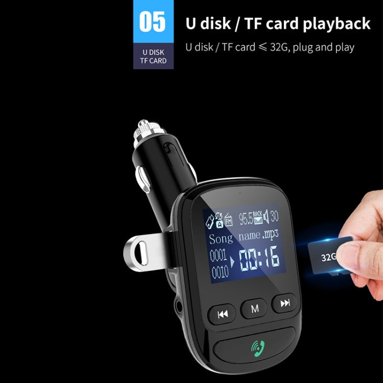 BT06 1.4 inch Car MP3 Player FM Transmitter QC3.0 Quick Charge Support Bluetooth Handsfree / TF Card Eurekaonline