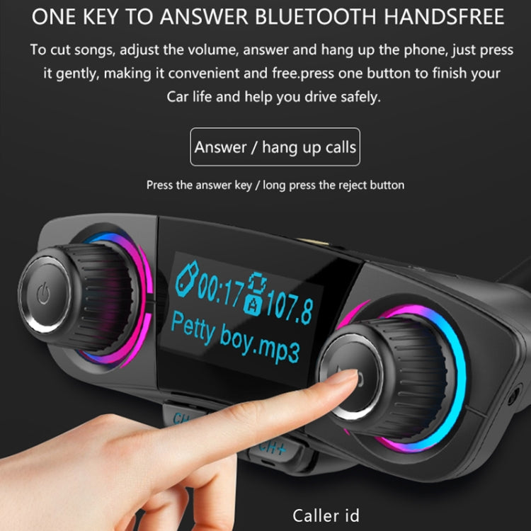 BT06 Dual USB Charging Smart Bluetooth 4.0 + EDR FM Transmitter MP3 Music Player Car Kit with 1.3 inch LED Screen, Support Bluetooth Call, TF Card & U Disk Eurekaonline