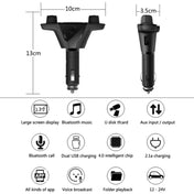 BT06 Dual USB Charging Smart Bluetooth 4.0 + EDR FM Transmitter MP3 Music Player Car Kit with 1.3 inch LED Screen, Support Bluetooth Call, TF Card & U Disk Eurekaonline