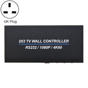 BT100 4K 60Hz 1080P 2 x 2 TV Wall Controller, Plug Type:UK Plug(Black) Eurekaonline