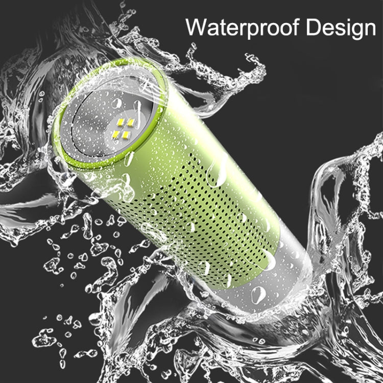 BT201 Small Steel Gun Flashlight Bluetooth Speaker Outdoor Waterproof Metal Small Speaker(Gold) Eurekaonline