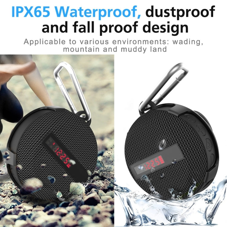 BT368 LED Digital Display Outdoor Portable IPX65 Waterproof Bluetooth Speaker(Red) Eurekaonline