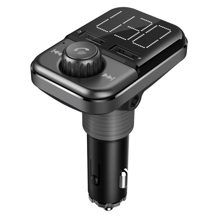 BT72 Dual USB Charging Smart Bluetooth FM Transmitter MP3 Music Player Car Kit with 1.5 inch White Display Screen, Support Bluetooth Call, TF Card & U Disk Eurekaonline