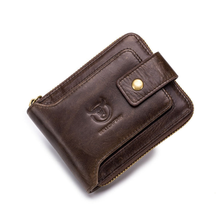 BUFF CAPTAIN 231 First Layer Cowhide Zipper Wallet Horizontal Leather Multiple-Card Thicken Album Wallet(Brown) Eurekaonline