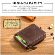 BUFF CAPTAIN 231 First Layer Cowhide Zipper Wallet Horizontal Leather Multiple-Card Thicken Album Wallet(Brown) Eurekaonline