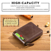 BUFF CAPTAIN 231 First Layer Cowhide Zipper Wallet Horizontal Leather Multiple-Card Thicken Album Wallet(Wise Black) Eurekaonline