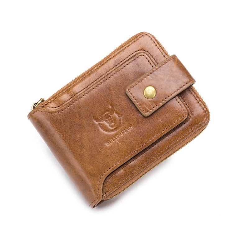 BUFF CAPTAIN 231 First Layer Cowhide Zipper Wallet Horizontal Leather Multiple-Card Thicken Album Wallet(Yellow Brown) Eurekaonline
