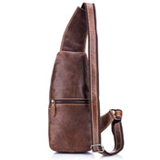 BULL CAPTAIN 019 Retro Men Leather Crossbody Shoulder Bag First-Layer Cowhide Chest Bag, Colour: Yellow Brown Eurekaonline