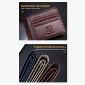 BULL CAPTAIN 0204 First-Layer Cowhide Anti-Theft Card Clamp Men Wallet, Colour: Wisdom Black (Horizontal) Eurekaonline