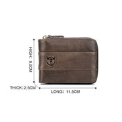 BULL CAPTAIN 025 Leather First-Layer Cowhide Wallet Multi-Function Card Tap Wallet(Black) Eurekaonline