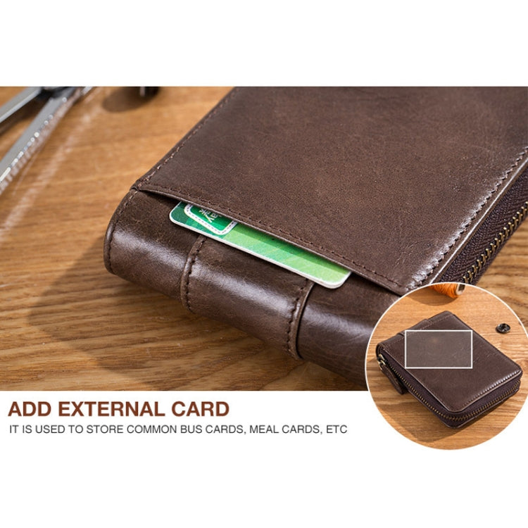 BULL CAPTAIN 025 Leather First-Layer Cowhide Wallet Multi-Function Card Tap Wallet(Yellow Brown) Eurekaonline