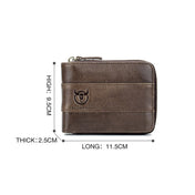 BULL CAPTAIN 025 Leather First-Layer Cowhide Wallet Multi-Function Card Tap Wallet(Yellow Brown) Eurekaonline