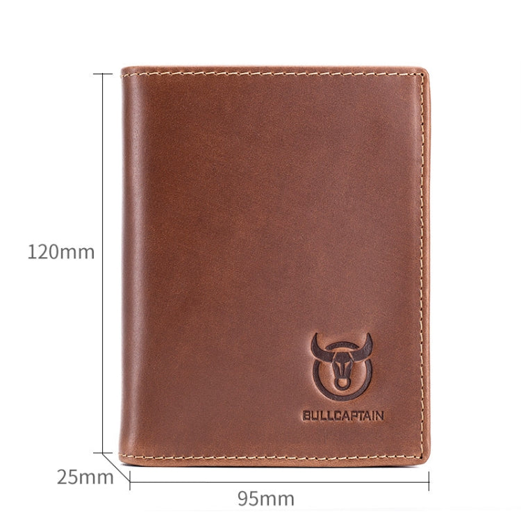 BULL CAPTAIN 027 Men Short Anti-Theft Wallet Leather Multi-Card Thicken Wallet, Colour: Black Eurekaonline