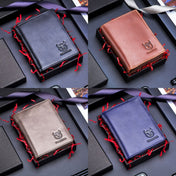 BULL CAPTAIN 027 Men Short Anti-Theft Wallet Leather Multi-Card Thicken Wallet, Colour: Black Eurekaonline