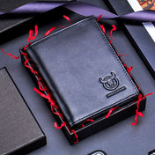 BULL CAPTAIN 027 Men Short Anti-Theft Wallet Leather Multi-Card Thicken Wallet, Colour: Black Eurekaonline