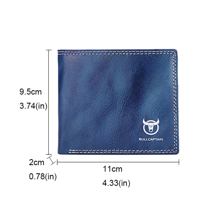 BULL CAPTAIN 032 Vintage Leather Wallets Coins Card Holder Wallet(Coffee) Eurekaonline