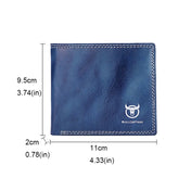 BULL CAPTAIN 032 Vintage Leather Wallets Coins Card Holder Wallet(Haze Blue) Eurekaonline