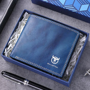 BULL CAPTAIN 032 Vintage Leather Wallets Coins Card Holder Wallet(Haze Blue) Eurekaonline