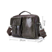 BULL CAPTAIN 036 Men Leather Shoulder Bag Retro First-Layer Cowhide Messenger Bag(Brown) Eurekaonline