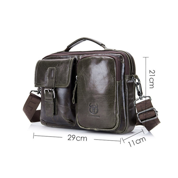 BULL CAPTAIN 036 Men Leather Shoulder Bag Retro First-Layer Cowhide Messenger Bag(Brown) Eurekaonline