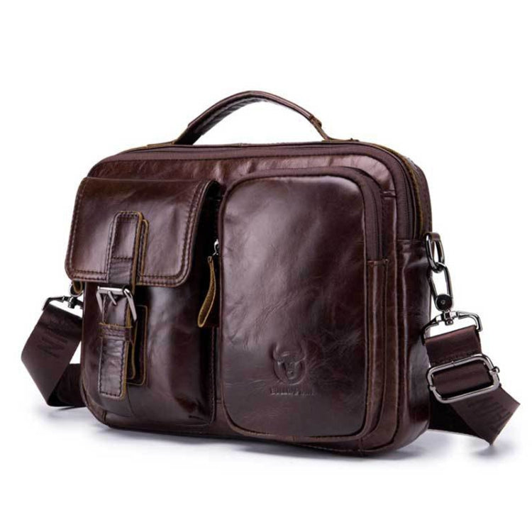 BULL CAPTAIN 036 Men Leather Shoulder Bag Retro First-Layer Cowhide Messenger Bag(Brown) Eurekaonline