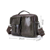 BULL CAPTAIN 036 Men Leather Shoulder Bag Retro First-Layer Cowhide Messenger Bag(Yellow Brown) Eurekaonline