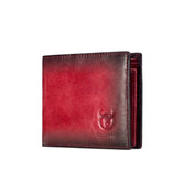 BULL CAPTAIN 05 Men Leather Wallet Anti-Theft Multi-Card Bit Soft Cowhide Wallet, Colour: Red Eurekaonline