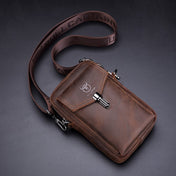 BULL CAPTAIN 076 Retro Leather Mobile Phone Waist Bag Men Leather Messenger Bag(Brown) Eurekaonline