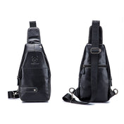 BULL CAPTAIN 087 Men Leather Shoulder Bag First-Layer Cowhide Sports Chest Bag(Black) Eurekaonline