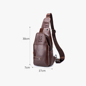 BULL CAPTAIN 087 Men Leather Shoulder Bag First-Layer Cowhide Sports Chest Bag(Brown) Eurekaonline