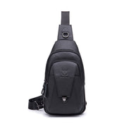 BULL CAPTAIN 110 Men Leather Shoulder Bag Cowhide Leather Multi-Function Chest Bag(Black) Eurekaonline