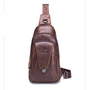 BULL CAPTAIN 110 Men Leather Shoulder Bag Cowhide Leather Multi-Function Chest Bag(Brown) Eurekaonline