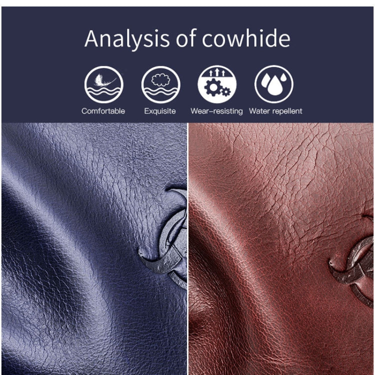 BULL CAPTAIN 9999 Leather Men Chest Bag First-Layer Cowhide Casual Shoulder Bag, Colour: Black Leather Blue Eurekaonline