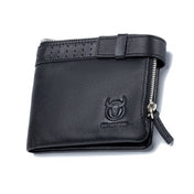 BULL CAPTAIN Anti-theft Brush Leather Wallet For Men(Black) Eurekaonline