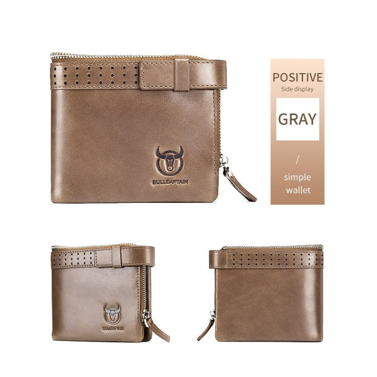 BULL CAPTAIN Anti-theft Brush Leather Wallet For Men(Grey) Eurekaonline
