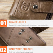 BULL CAPTAIN  Leather Three-fold Zipper Wallet For Men(Brown) Eurekaonline
