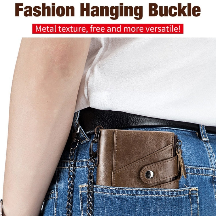 BULL CAPTAIN  Leather Three-fold Zipper Wallet For Men(Brown) Eurekaonline