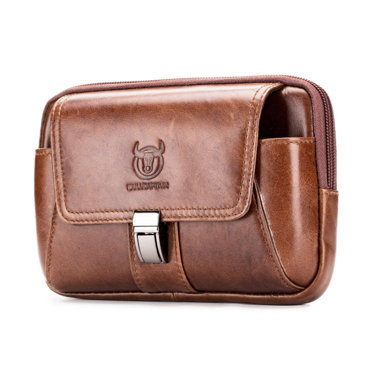 BULL CAPTAIN Multifunctional Leather Mobile Phone Small Waist Bag For Men(Horizontal Brown) Eurekaonline