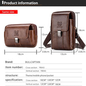 BULL CAPTAIN Multifunctional Leather Mobile Phone Small Waist Bag For Men(Vertical Brown) Eurekaonline