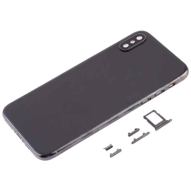 Back Cover with Camera Lens & SIM Card Tray & Side Keys for iPhone XS(Black) Eurekaonline